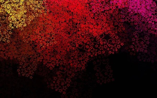 Темно Розовый Желтый Маленькими Большими Звездами Блестящие Абстрактные Иллюстрации Цветными — стоковый вектор