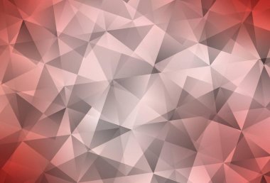 Açık Kırmızı Vektör Mozaik Şablonu. Üçgenli renkli soyut çizimler. Dizaynınız için üçgen desen.