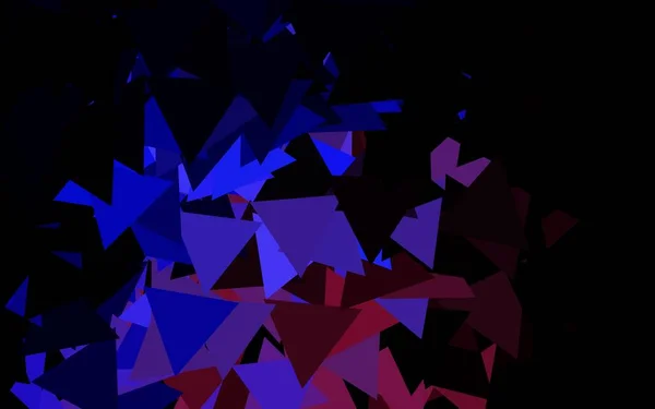Dunkelrosa Blauer Vektorhintergrund Mit Dreiecken Dreiecke Auf Abstraktem Hintergrund Mit — Stockvektor