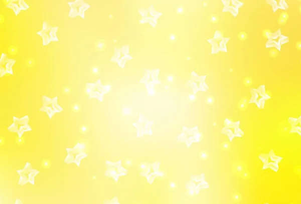 Светло Желтый Векторный Фон Цветными Звездами Современная Геометрическая Абстрактная Иллюстрация — стоковый вектор