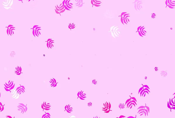 Light Pink Vector Elegant Background Leaves Elegant Bright Illustration Leaves — Stock Vector