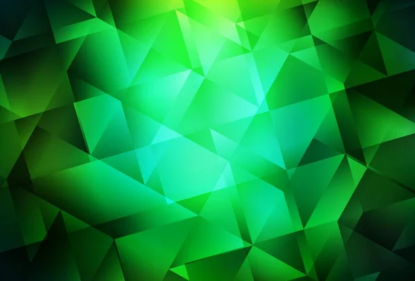 Fondo Abstracto Polígono Vector Verde Oscuro Muestra Geométrica Triangular Con — Archivo Imágenes Vectoriales