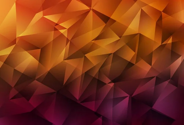ダークオレンジのベクトルパターン 三角形の抽象的なグラデーションイラスト あなたのウェブサイトのためのシンプルなデザイン — ストックベクタ