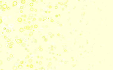 Açık yeşil, küreli sarı vektör deseni. Bulanık dekoratif tasarım baloncuklu soyut tarzda. Duvar kağıtlarının dokusu için desen.