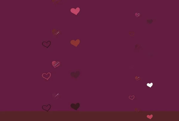 Светло Розовый Красный Векторный Фон Сердцами Умная Иллюстрация Градиентными Сердцами — стоковый вектор