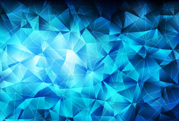 Modèle Vectoriel Bleu Foncé Avec Cristaux Triangles Triangles Sur Fond — Image vectorielle