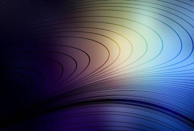 Koyu mavi, kıvrımlı çizgileri olan sarı vektör şablonu. Yaratıcı illüstrasyon, yarım tonlu ve eğimli. Cep telefonu ekranları için arkaplan.