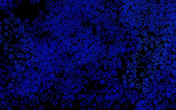 Темная Векторная Текстура Синего Цвета Красивыми Звездами Декоративная Сияющая Иллюстрация — стоковый вектор