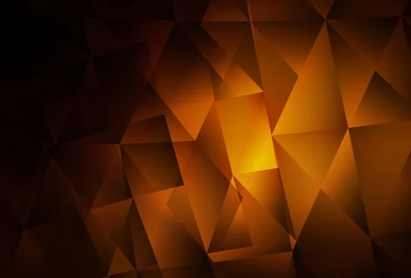 Donker Oranje Vector Driehoek Mozaïek Achtergrond Kleurrijke Abstracte Illustratie Met — Stockvector