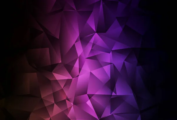 Viola Scuro Rosa Vettore Triangolo Mosaico Sfondo Illustrazione Astratta Glitter — Vettoriale Stock
