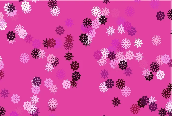 淡淡的粉红矢量覆盖美丽的雪花 雪带着渐变模糊的抽象背景 这个图案可以用在新年广告和小册子上 — 图库矢量图片