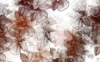 Açık kırmızı vektör, çiçekli zarif duvar kağıdı. Renkli, soyut karalama çiçekleri olan bir resim. Web sitesi yöneticileri ve tasarımları için desen.