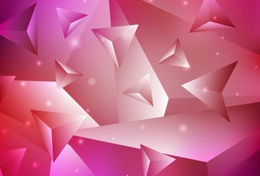 Açık kırmızı vektör eğimli üçgen dokusu. Çokgen şekilli bir örnek. İşiniz için yepyeni bir tasarım..