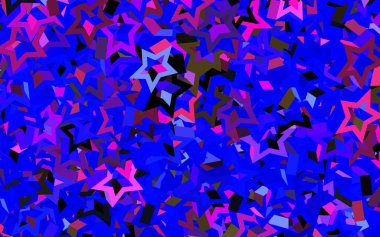 Koyu pembe, güzel yıldızlı mavi vektör dokusu. Bulanık dekoratif dizayn yıldızlı basit bir stilde. Astroloji web siteleri için desen.