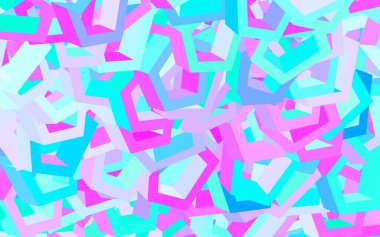 Açık pembe, altıgenli mavi vektör arkaplan. Renkli altıgenli bir resim seti. Web sitesi posterleri, afişler için tasarım.