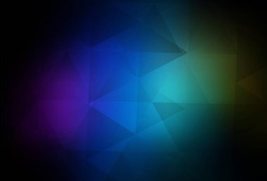 Karanlık çok renkli vektör poligonal arka plan. Üçgenler ile renkli soyut resimde. Web siteniz için köşeli tasarım.