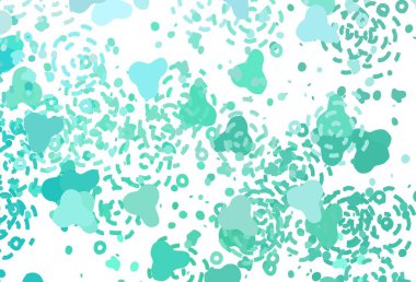 Memphis şekilli açık yeşil vektör arkaplanı. Soyut tarzda rengarenk gradyan şekilleri olan bir resim. Web siteniz için basit tasarım.