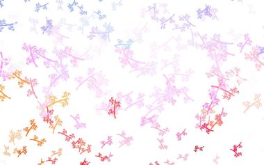 Açık mavi, dallı doğal sarı vektör deseni. Yaprakları ve dalları olan modern soyut illüstrasyon. İşiniz için yeni tasarım.