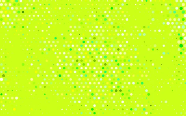 Verde Claro Vector Amarillo Hermosa Ilustración Color Con Círculos Borrosos — Archivo Imágenes Vectoriales