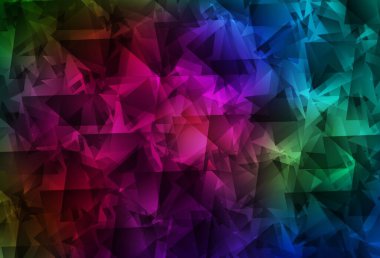 Koyu çok renkli vektör eğimli üçgen desen. Üçgenli renkli soyut çizimler. İş tasarımınız için yepyeni bir tarz.