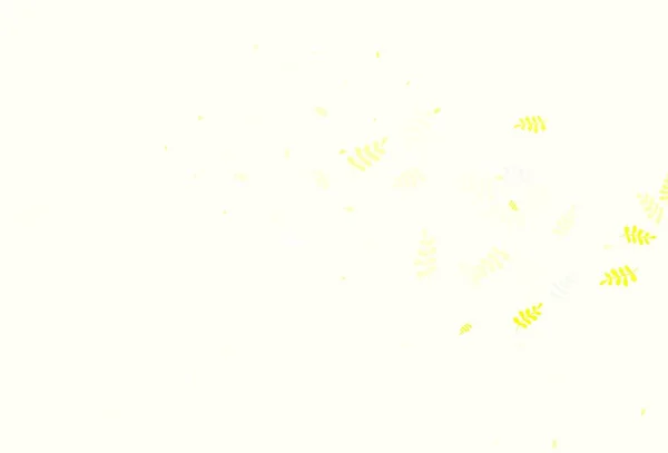 Plantilla Elegante Vector Amarillo Claro Con Hojas Ilustración Colorida Estilo — Archivo Imágenes Vectoriales
