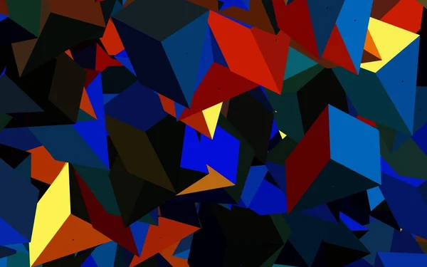 Azul Oscuro Textura Vectorial Amarilla Con Estilo Triangular Triángulos Sobre — Archivo Imágenes Vectoriales