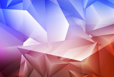 Açık mavi, kırmızı vektör arkaplan ve çokgen stili. Renkli üçgenli modern soyut illüstrasyon. Web siteniz için basit tasarım.