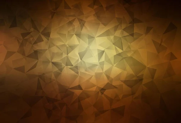 Тёмно Жёлтый Вектор Абстрактный Многоугольный Шаблон Красочная Абстрактная Иллюстрация Треугольниками — стоковый вектор