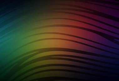 Koyu yeşil, eğri çizgileri olan kırmızı vektör düzeni. Çağdaş gradyan soyut çizgileri olan çizimler. Broşürler, broşürler için doku.