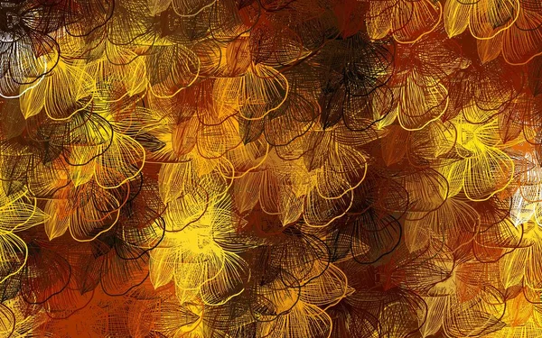 暗色橙色矢量自然图案与花朵 现代抽象的花卉图解 手机背景模版 — 图库矢量图片