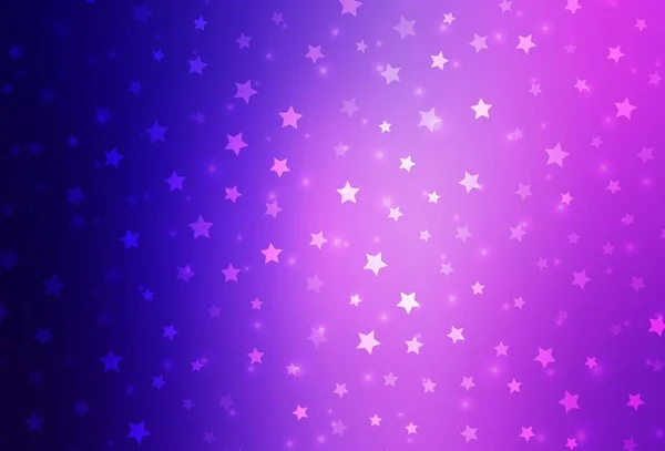 Luz Púrpura Fondo Vectorial Rosa Con Hermosos Copos Nieve Estrellas — Archivo Imágenes Vectoriales