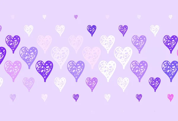 ライトピンク 甘い心を持つブルーベクトルの背景 抽象的なイラストで美しいお祝いスタイルの心 バレンタインのグリーティングポストカードのテンプレート — ストックベクタ