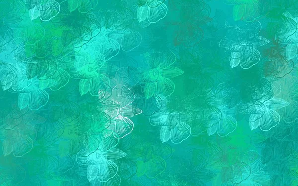 Ελαφρύ Πράσινο Διάνυσμα Κομψό Μοτίβο Λουλούδια Ολοκαίνουρια Έγχρωμη Απεικόνιση Λουλούδια — Διανυσματικό Αρχείο