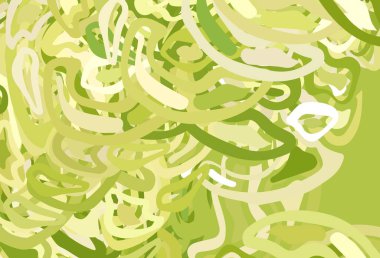 Açık yeşil, eğri çizgileri olan sarı vektör arkaplan. Basit çizgilerle renkli gradyan çizimi. Marka kitabı için şık bir desen.