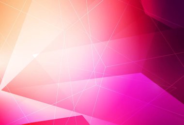 Açık pembe, üçgenli sarı vektör arkaplan. Soyut arkaplanda renkli eğimli üçgenler. Kartvizitiniz için modern tasarım.