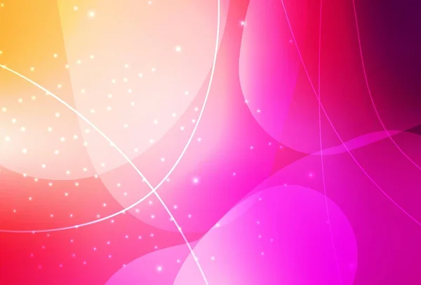 Ανοιχτό Ροζ Κίτρινο Διάνυσμα Εικονογράφηση Πολύχρωμους Κύκλους Γραμμές Αφηρημένο Στυλ — Διανυσματικό Αρχείο