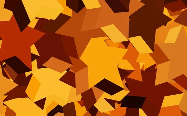 Donker Oranje Vectorachtergrond Met Gekleurde Sterren Schitterende Gekleurde Illustratie Met — Stockvector