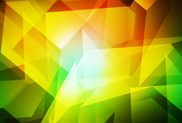 深绿色 黄色矢量低的多布局 色彩斑斓的图解 抽象风格 三角形 你设计的三角形图案 — 图库矢量图片