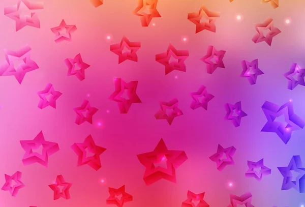 淡淡的粉红 红色的矢量图案与圣诞节的星星 用抽象模板上的星星装饰华丽的插图 横幅的最佳设计 — 图库矢量图片
