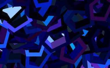 Koyu pembe, renkli altıgenli mavi vektör dokusu. Renkli altıgenli bir resim seti. Reklamlar, broşürler için desen.