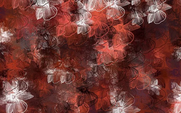 Light Red Vetor Doodle Textura Com Flores Ilustração Colorida Brilhante — Vetor de Stock