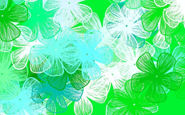 Hellblauer Grüner Vektor Abstrakter Hintergrund Mit Blumen Blumen Mit Farbverlauf — Stockvektor