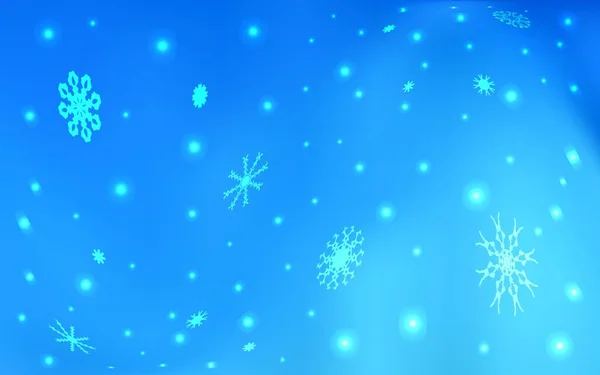 Light Blue Vector Template Ice Snowflakes 결정을 가지고 현대의 기하학적 — 스톡 벡터