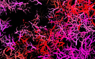 Koyu pembe, sarı vektör karalama arkaplan yapraklı, dallı. Beyaz arka planda eskiz karalamalar. Ağ ve ambalaj için elle boyanmış tasarım.