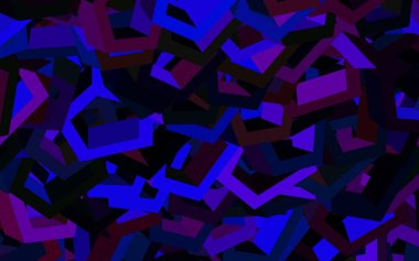 Koyu mavi, altıgen şekilli kırmızı vektör düzeni. Altıgenli soyut bir tasarım. İniş sayfaları için desen.