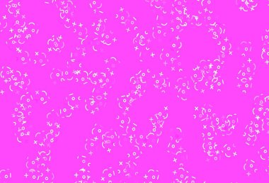 Aritmetik işaretli açık pembe vektör arkaplanı. Rakamlarla modern geometrik illüstrasyon. En iyi tasarım bir poster, bir matematik okulunun afişi..