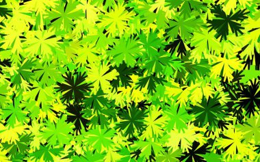 Koyu yeşil, sarı vektör karalama arkaplanı ve çiçekler. Çiçeklerle karalama tarzında renkli çizimler. Cep telefonlarının geçmişleri için şablon.