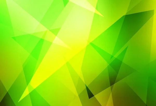 Светло Зеленая Желтая Векторная Компоновка Линиями Треугольниками Абстрактная Градиентная Иллюстрация — стоковый вектор