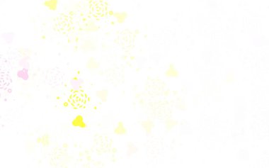 Açık pembe, soyut şekilli sarı vektör dokusu. Soyut tarzda rengarenk gradyan şekilleri olan bir resim. Kartvizitiniz için modern tasarım.