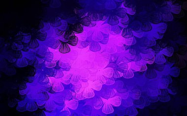 Koyu mor vektör soyut arka plan, ağaçlar, dallar. Beyaz arka planda doğal bir çiçek. İşiniz için yepyeni bir tasarım..